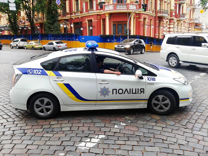 Ukrainian police patrol